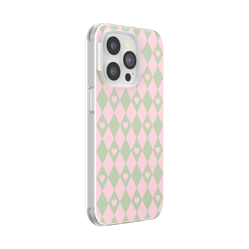 Harlequin Hearts Pink — iPhone 14 Pro MagSafe Case image number 1