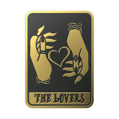 Enamel Tarot Card The Lovers — Adhesive PopGrip