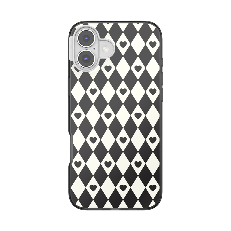 Harlequin Hearts Black — iPhone 16 Plus MagSafe Case image number 0