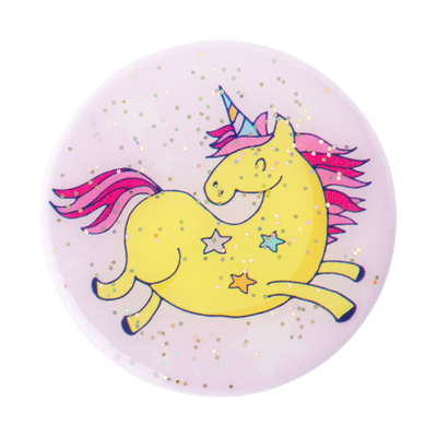 Secondary image for hover Glitter Jumping Unicorn Yellow