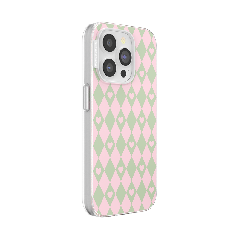 Harlequin Hearts Pink — iPhone 15 Pro MagSafe Case image number 1