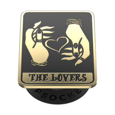 Secondary image for hover Enamel Tarot Card The Lovers — Adhesive PopGrip