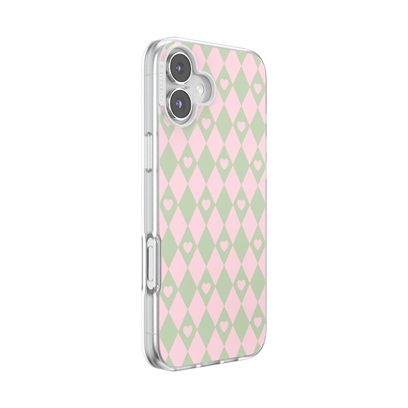 Harlequin Hearts Pink — iPhone 16 Plus MagSafe Case image number 1